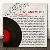 Brian Wilson Love And Mercy Half Record & Music Notes Song Lyric Print