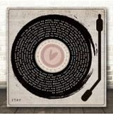 Rihanna Stay Heart Vinyl Needle Square Song Lyric Print
