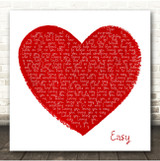 Pale Waves Easy Painted Red Heart Square Song Lyric Print
