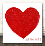 Tom Walker Just You And I Painted Red Heart Square Song Lyric Print