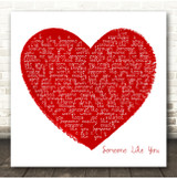 Van Morrison Someone Like You Painted Red Heart Square Song Lyric Print