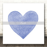 Nat King Cole Smile Square Blue Watercolour Heart Song Lyric Print