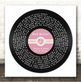 Ned Miller From A Jack To A King Square Pink Heart Vinyl Record Song Lyric Print