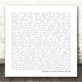 The Beautiful South Dream A Little Dream Of Me White Square Simple Script Song Lyric Print