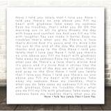 Van Morrison Have I Told You Lately That I Love You White Square Simple Script Song Lyric Print