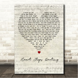 Callum Beattie Heart Stops Beating Script Heart Song Lyric Art Print