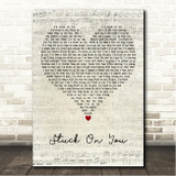 3T Stuck On You Script Heart Song Lyric Wall Art Print