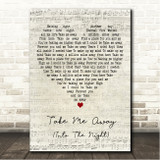 4 Strings Take Me Away (Into The Night) Script Heart Song Lyric Wall Art Print