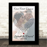 Adele One and Only Black Border Wedding Photo First Dance Song Lyric Wall Art Print