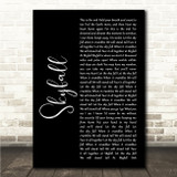 Adele Skyfall Black Script Song Lyric Wall Art Print