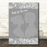 Aaron Watson Next To Heaven Grey Burlap & Lace Song Lyric Wall Art Print