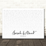 Alaine Sacrifice Landscape Smudge White Grey Wedding Photo Song Lyric Wall Art Print