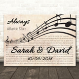 Atlantic Starr Always Landscape Wavy Music Notes Song Lyric Wall Art Print