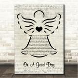 Above & Beyond On A Good Day Music Script Angel Song Lyric Wall Art Print