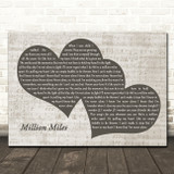 Angelina Jordan Million Miles Landscape Music Script Two Hearts Song Lyric Wall Art Print