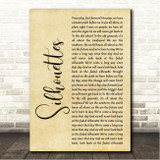 Avicii Silhouettes Rustic Script Song Lyric Wall Art Print