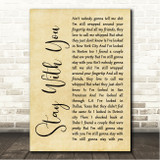 Avicii Stay With You Rustic Script Song Lyric Wall Art Print