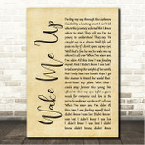 Avicii Wake Me Up Rustic Script Song Lyric Wall Art Print