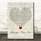 Amy Winehouse Stronger Than Me Script Heart Song Lyric Wall Art Print