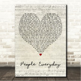 Arrested Development People Everyday Script Heart Song Lyric Wall Art Print