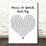 Andy Williams Music to Watch Girls By White Heart Song Lyric Wall Art Print