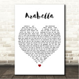 Arctic Monkeys Arabella White Heart Song Lyric Wall Art Print