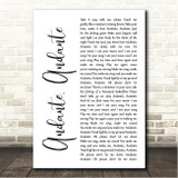ABBA Andante, Andante White Script Song Lyric Wall Art Print