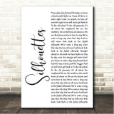 Avicii Silhouettes White Script Song Lyric Wall Art Print