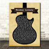Brad Paisley ft. Alison Krauss Whiskey Lullaby Black Guitar Song Lyric Wall Art Print