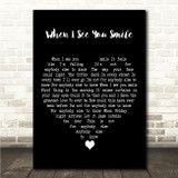 Bic Runga When I See You Smile Black Heart Song Lyric Wall Art Print