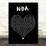 Billie Eilish NDA Black Heart Song Lyric Wall Art Print