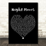 Bob Seger Night Moves Black Heart Song Lyric Wall Art Print