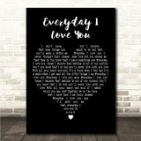 Boyzone Everyday I Love You Black Heart Song Lyric Wall Art Print
