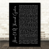 Bruce Springsteen House Of A Thousand Guitars Black Script Song Lyric Wall Art Print