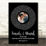 Bryan Adams (Everything I Do) I Do It For You Black Vinyl Record Wedding First Dance Photo Song Lyric Wall Art Print