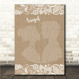 Boyz II Men Amazed Burlap & Lace Song Lyric Wall Art Print