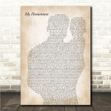 Bruce Springsteen My Hometown Father & Baby Song Lyric Wall Art Canvas Framed Print