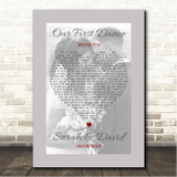 Bruno Mars Marry You Grey Border Wedding Photo First Dance Song Lyric Wall Art Canvas Framed Print