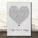 Blue October I Hope You're Happy Grey Heart Song Lyric Wall Art Canvas Framed Print