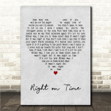 Brandi Carlile Right on Time Grey Heart Song Lyric Wall Art Canvas Framed Print