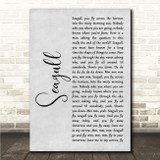 Bad Company Seagull Grey Rustic Script Song Lyric Wall Art Canvas Framed Print
