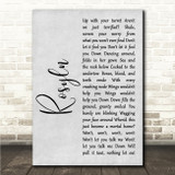 Bon Iver & St. Vincent Rosyln Grey Rustic Script Song Lyric Wall Art Canvas Framed Print