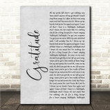 Brandon Lake Gratitude Grey Rustic Script Song Lyric Wall Art Canvas Framed Print