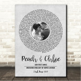 Boyce Avenue Unchained Melody Grey Vinyl Record Wedding First Dance Photo Song Lyric Wall Art Canvas Framed Print