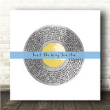 Billy Joel Just The Way You Are Grey Yellow Blue Square Vinyl Record Song Lyric Wall Art Canvas Framed Print