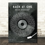 Brian McKnight Back At One Grunge Grey Vinyl Record Song Lyric Wall Art Canvas Framed Print