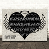 Ben E King Stand By Me Heart Angel Wings Halo Memorial Song Lyric Wall Art Canvas Framed Print