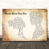 Bullet For My Valentine Hearts Burst Into Fire Man Lady Couple Song Lyric Wall Art Canvas Framed Print