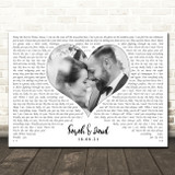 Beyonce Knowles Love On Top Landscape White Heart Any Text Wedding Photo Song Lyric Wall Art Canvas Framed Print