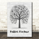 Ben Howard Follies Fixture Music Script Tree Song Lyric Wall Art Canvas Framed Print